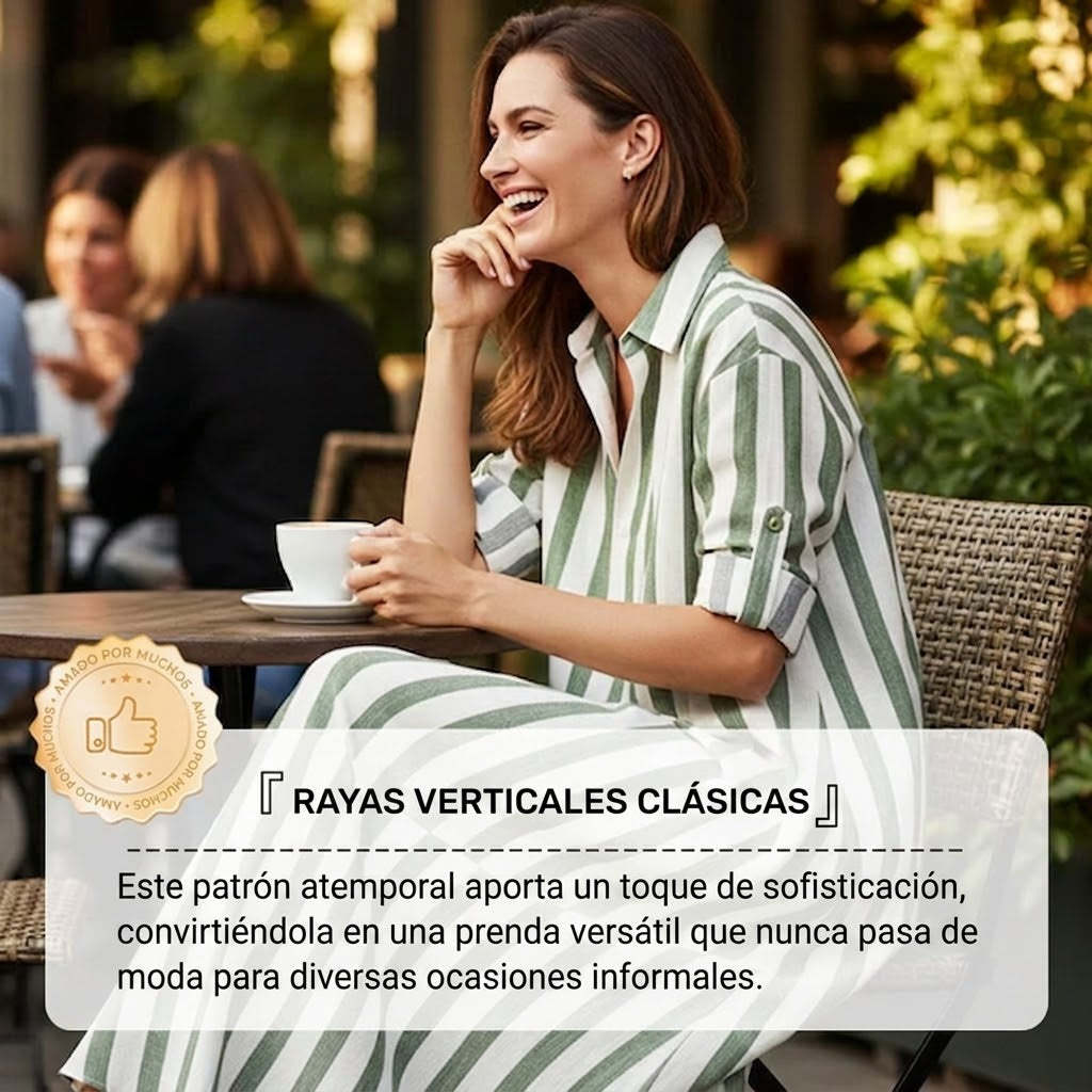 Vestido camisero mujer de rayas largo