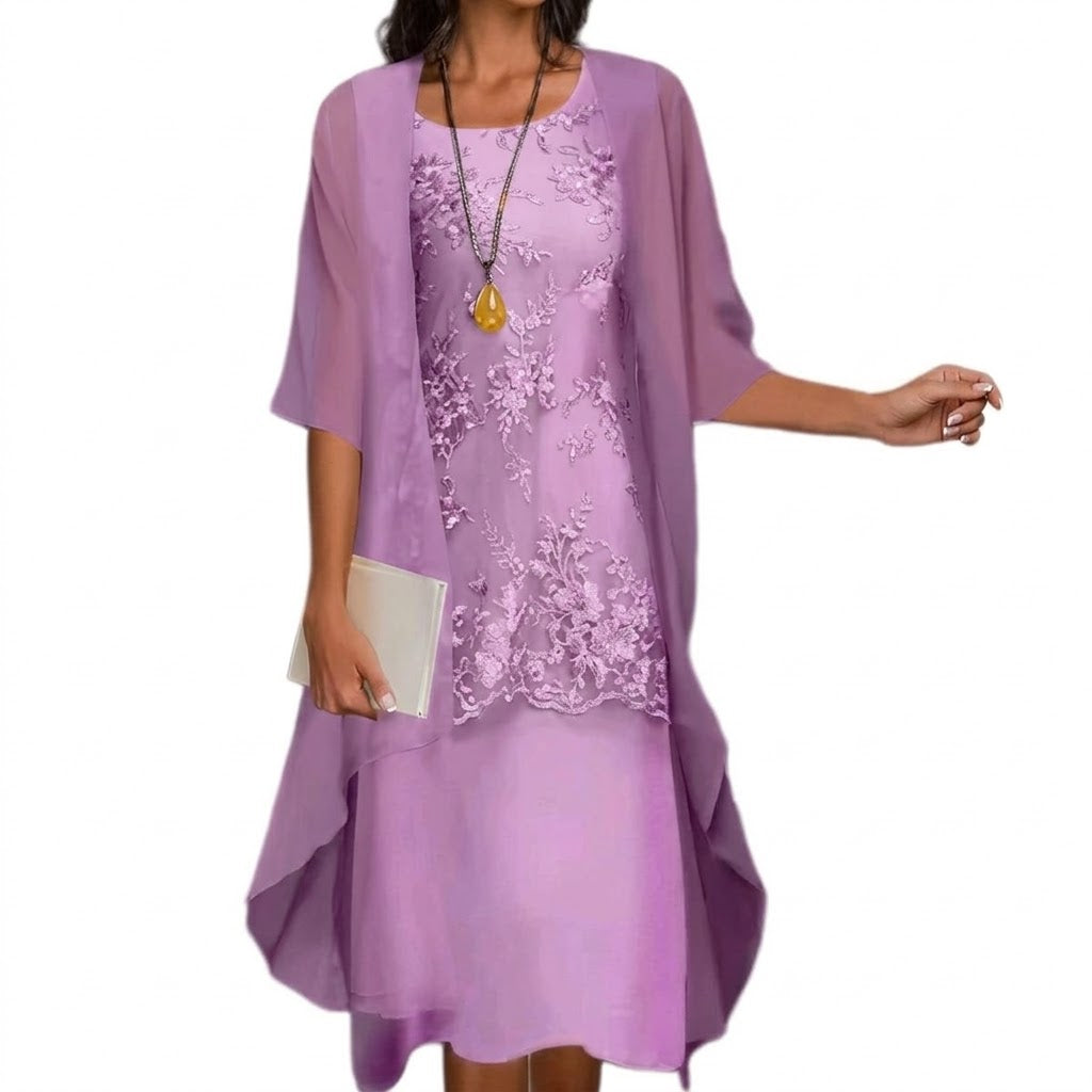 Conjunto mujer vestido y chaqueta elegante