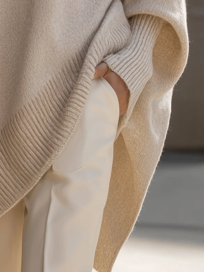 Jersey mujer oversize suave manga ancha corte amplio