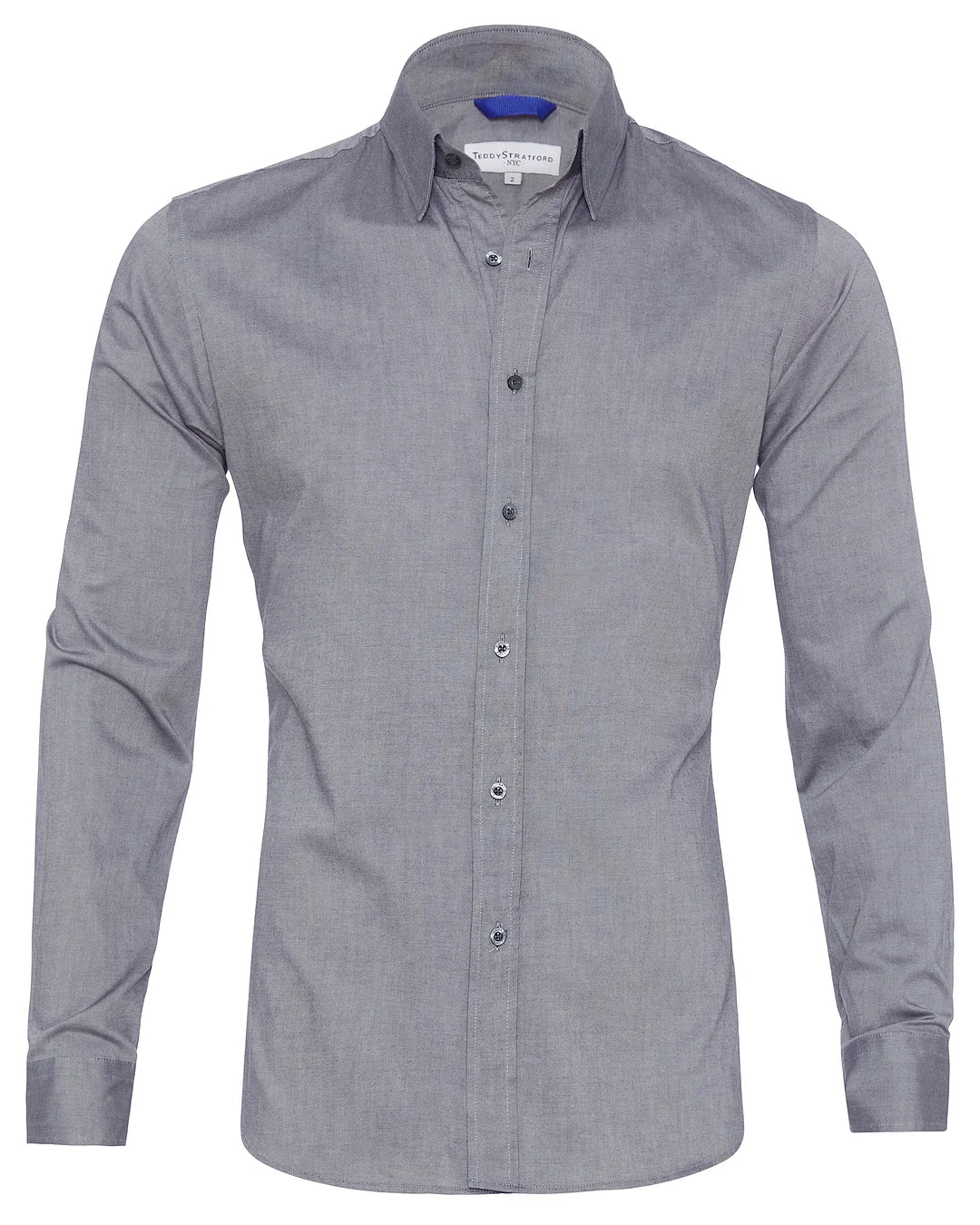 Camisa Hombre Manga Larga Cremallera Cuello Clásico