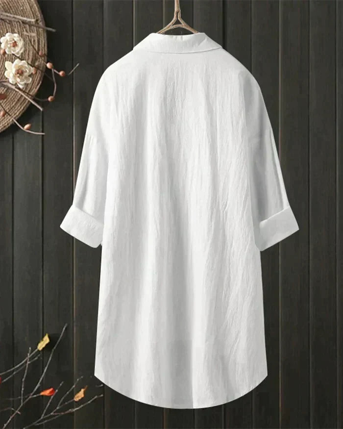 Blusa Mujer de Lino Corte Clásico