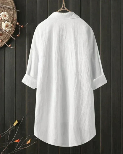 Blusa Mujer de Lino Corte Clásico