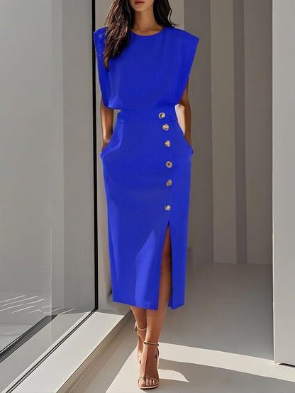 Vestido midi mujer con estilo atemporal y corte elegante