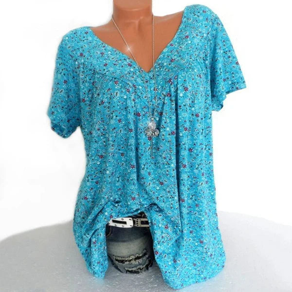 Blusa Mujer Estampada Escote en V