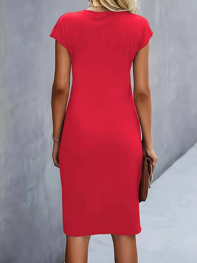 Vestido ajustado mujer manga corta clásico