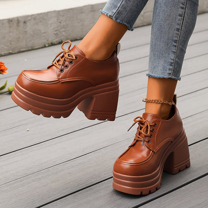 Zapatos Plataforma Mujer Tacón Ancho Diseño Chunky