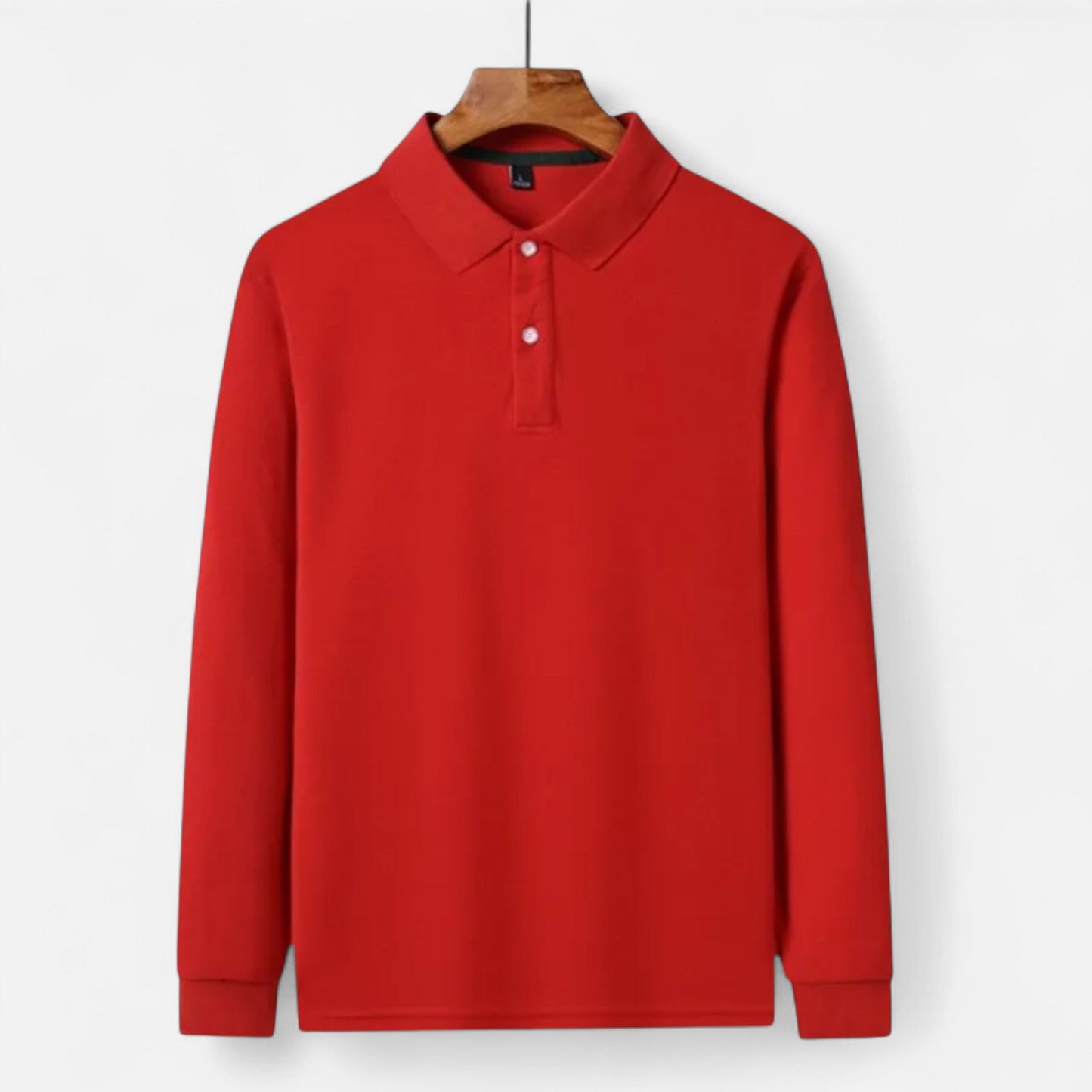Polo hombre de algodón perlado manga larga estilo business