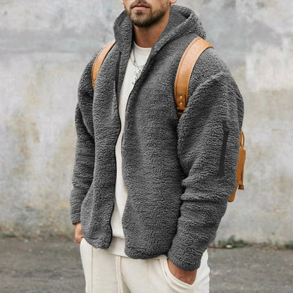 Chaqueta Hombre de Forro Polar con Capucha Ajuste Regular