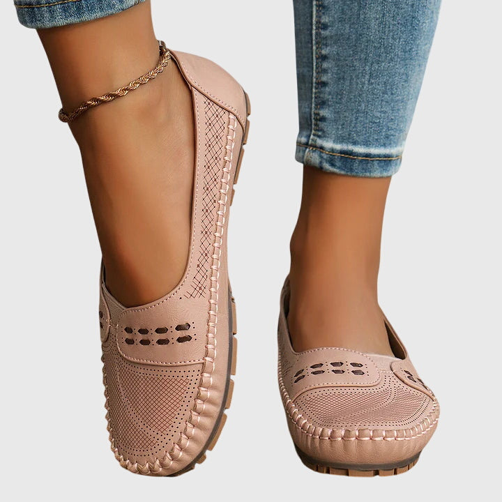 Mocasines Mujer Sintético Perforado Sin Cordones Casual