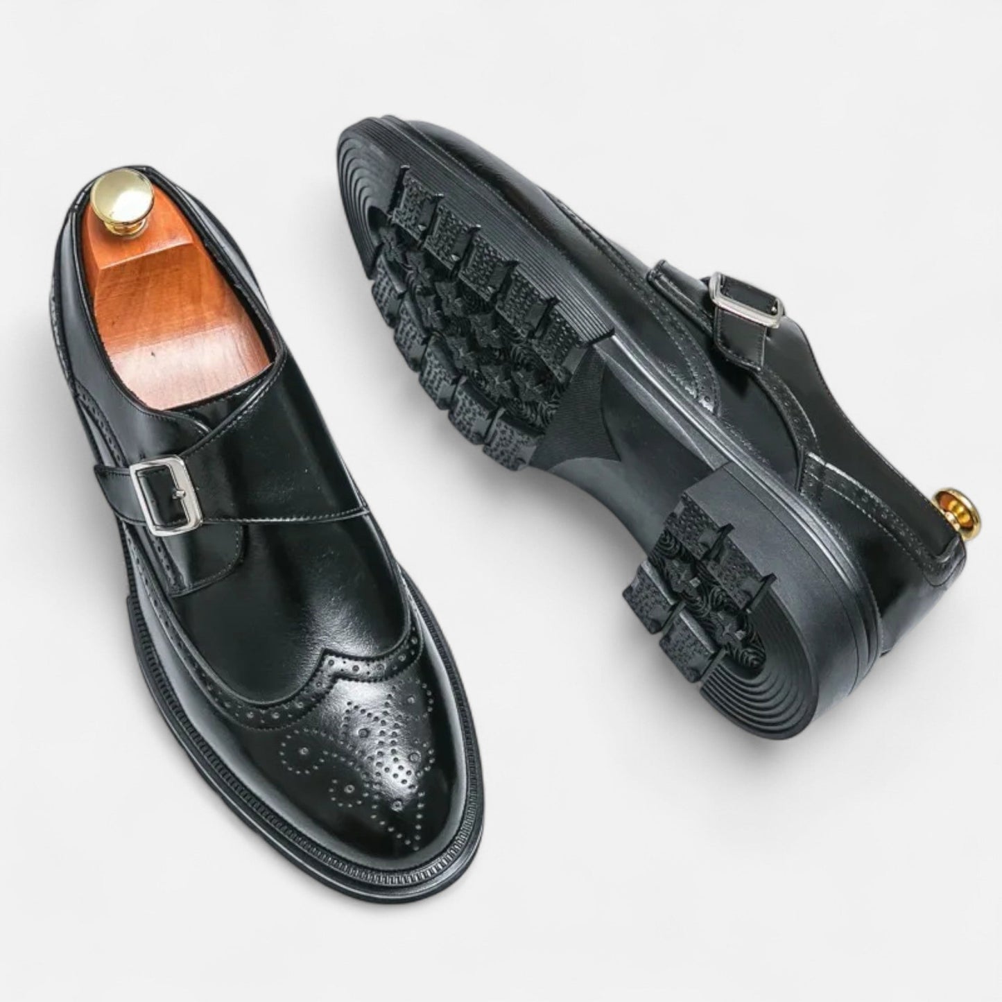 Zapatos Oxford Hombre Piel Monk Strap Brogue