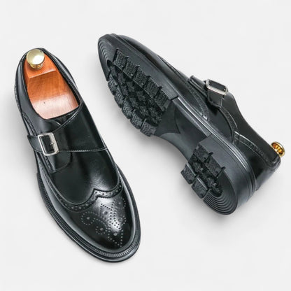 Zapatos Oxford Hombre Piel Monk Strap Brogue