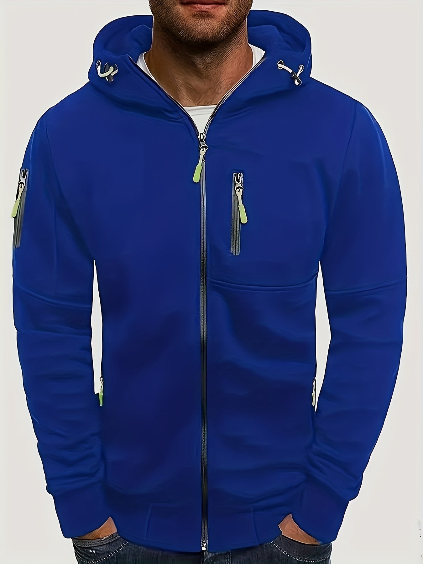 Sudadera Hombre con Cremallera y Capucha Ajustable