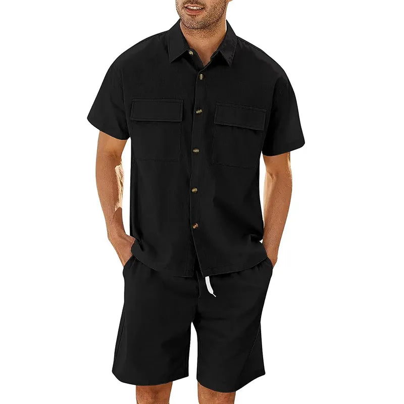 Conjunto Veraniego Hombre Camiseta Algodón y Pantalón Corto