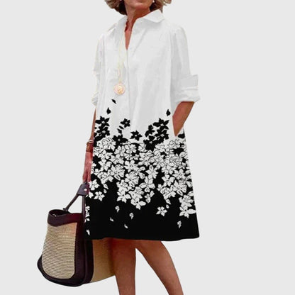 Vestido Mujer Ligero Algodón Cuello Camisero Botones Bolsillos