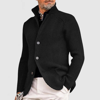 Chaqueta Hombre de Piel Sintética Elegante con Solapas