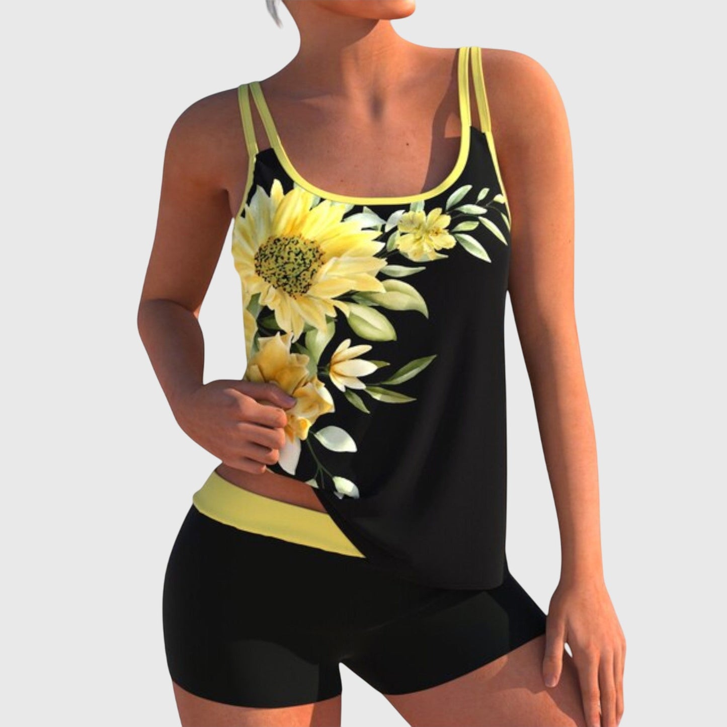 Tankini Mujer de Dos Piezas Estampado Ajuste Cómodo