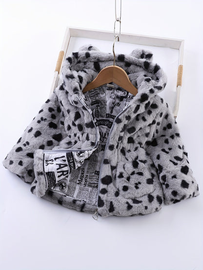 Chaqueta Forro Polar Niña con Capucha Estampado Animal - Mavetta