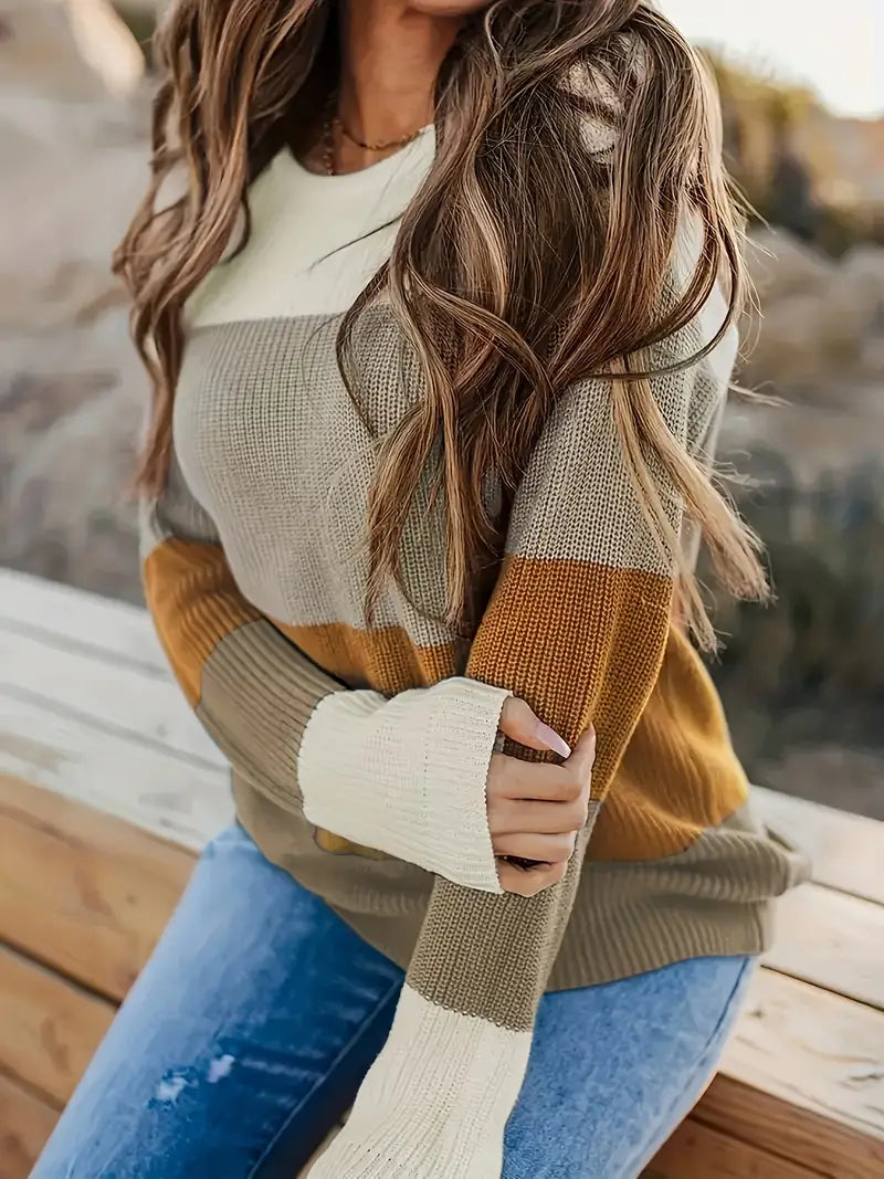 Suéter Mujer de Punto Suave Cuello Redondo