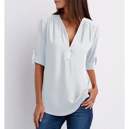 mujer de tejido suave diseño moderno media cremallera