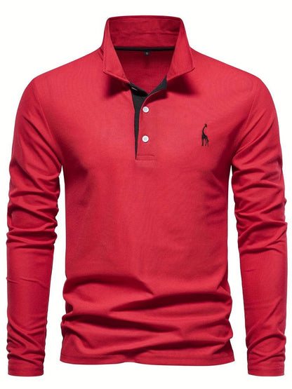 Polo Hombre Manga Larga Detalles en Cinta Ajuste Regular