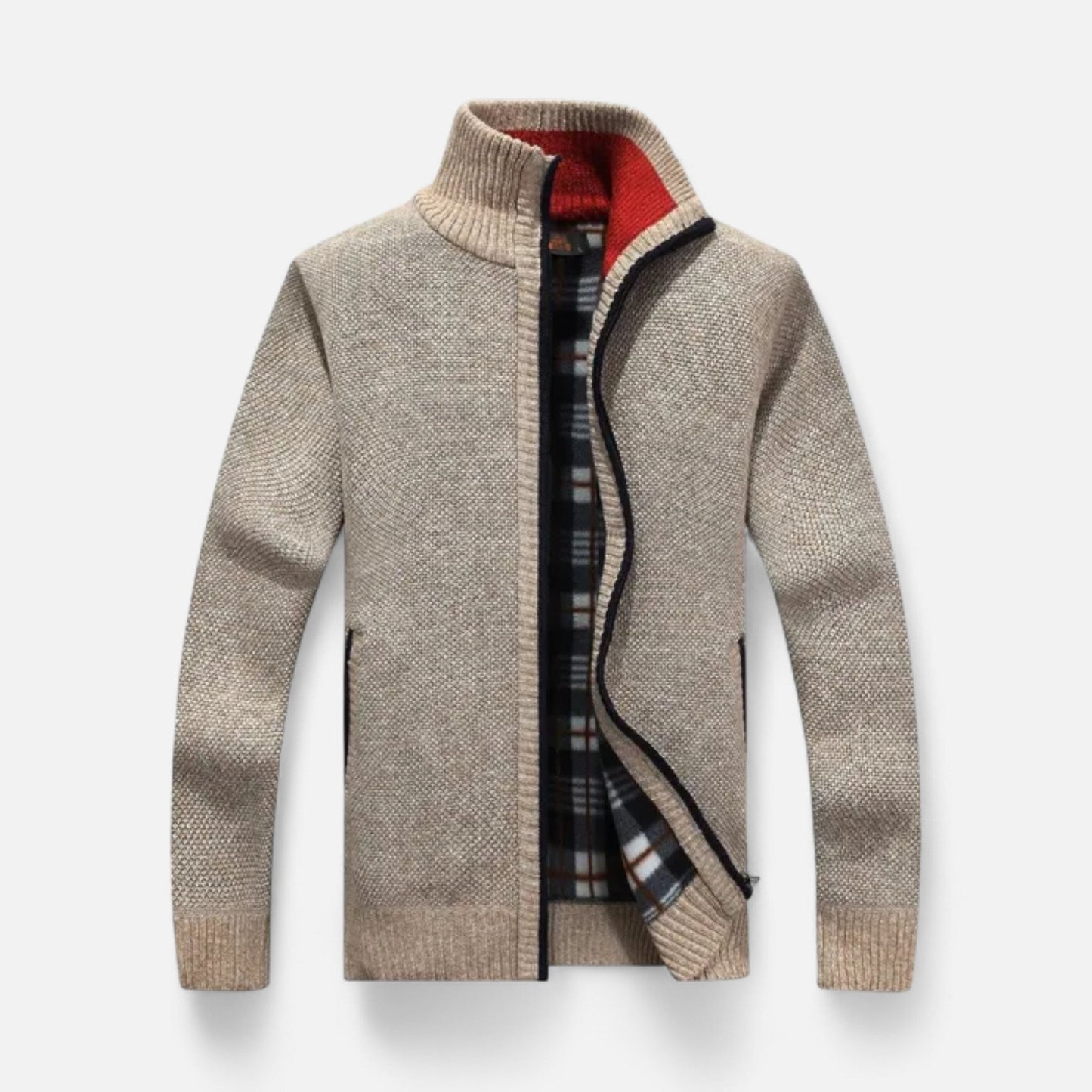 Jersey hombre de tejido con cremallera invierno