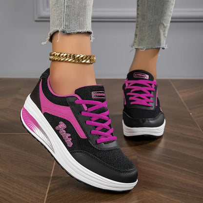 Zapatillas Mujer con Cordones Suela de Apoyo Diseño Cómodo