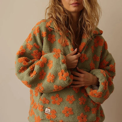 Sudadera Mujer Polar Estampado Floral Ajuste Comodo