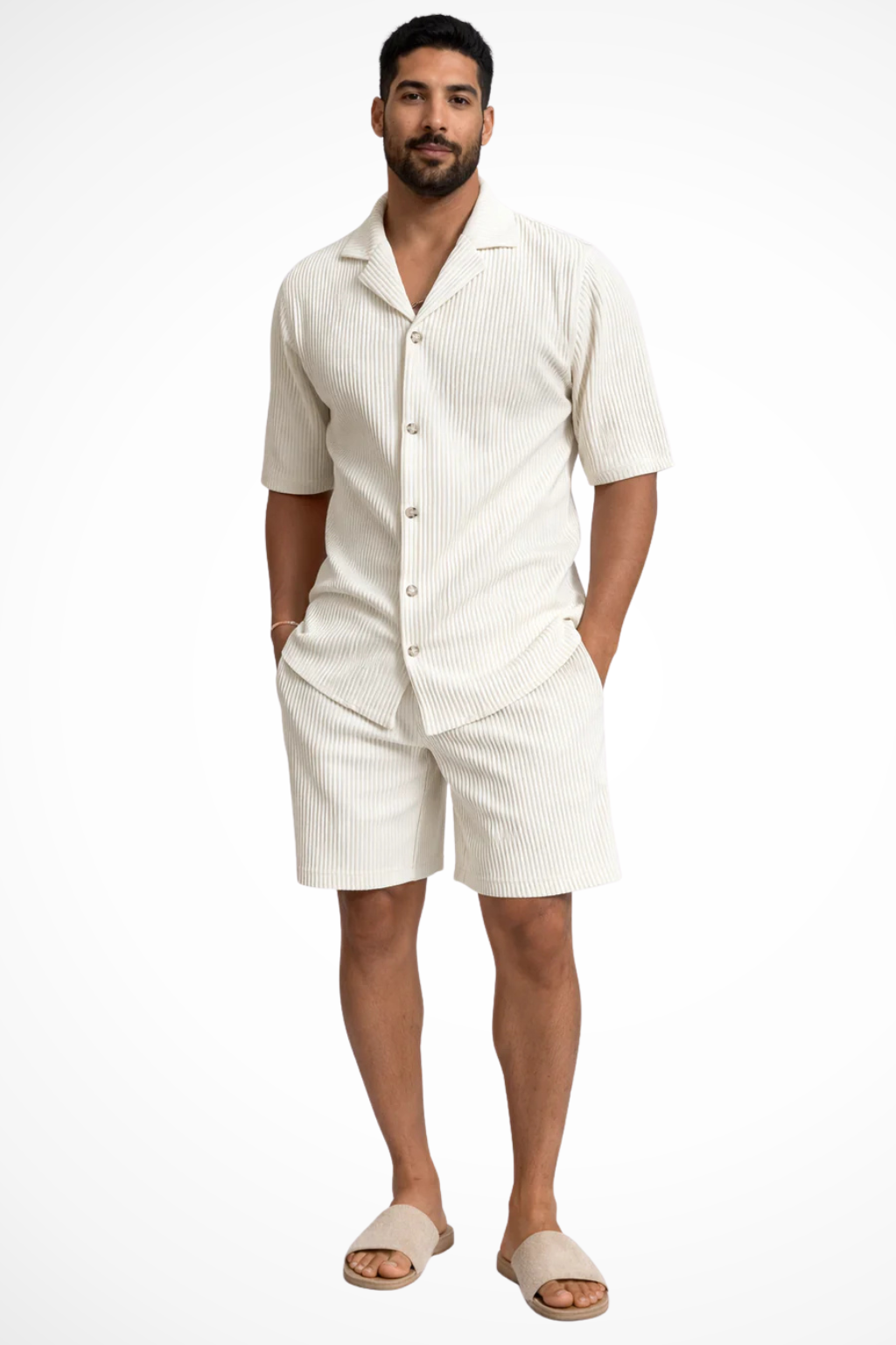 Conjunto Hombre Camisa Manga Corta y Pantalones Cortos