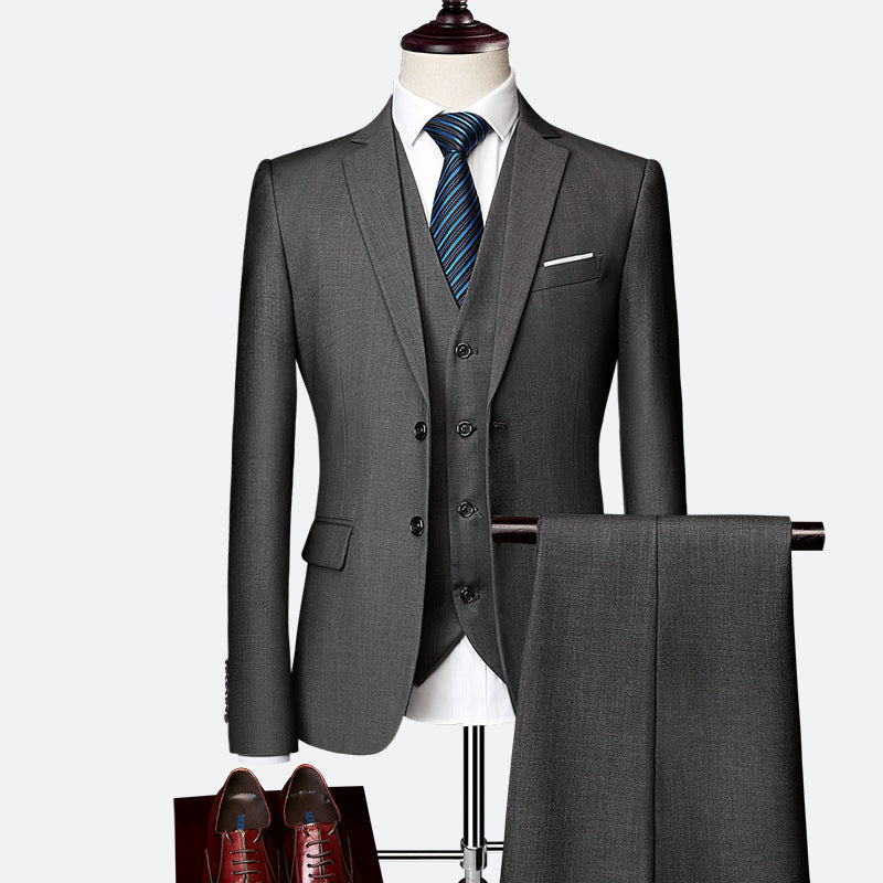 Traje Hombre Tres Piezas Clásico Ajuste Regular