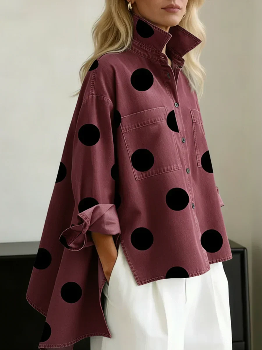 mujer de tela ligera oversize casual elegante
