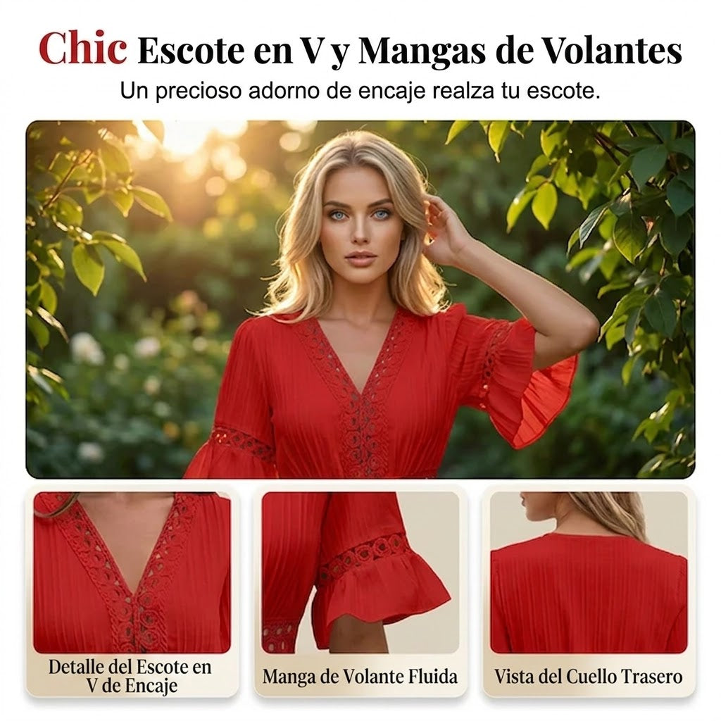 Vestido verano mujer con encaje y corte cómodo