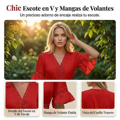 Vestido verano mujer con encaje y corte cómodo