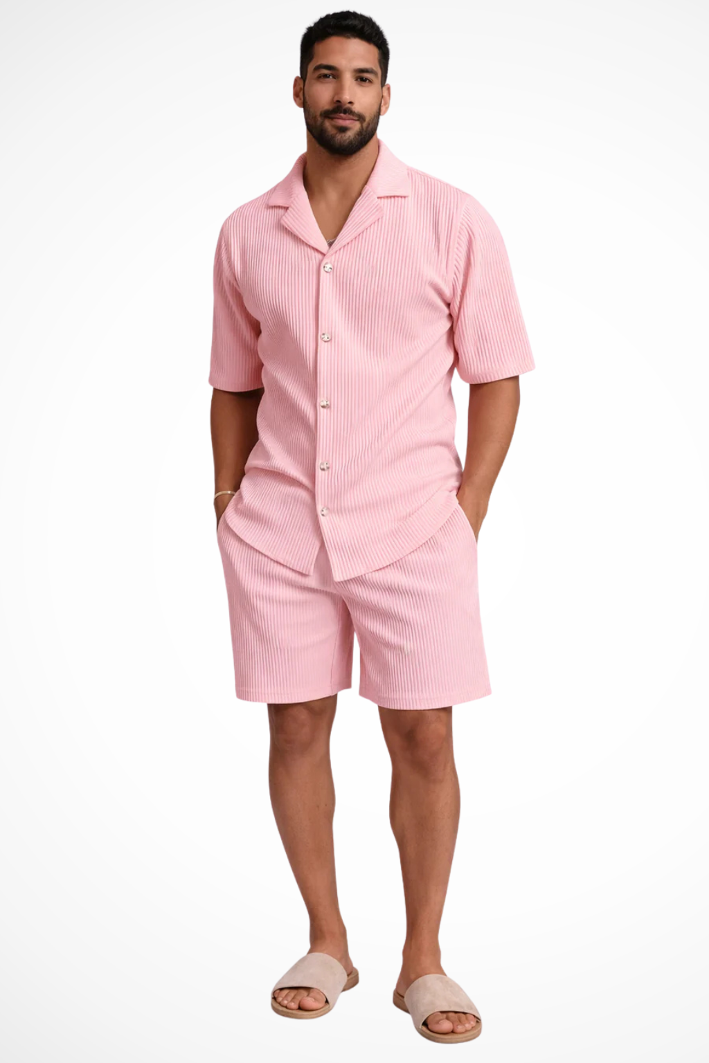 Conjunto Hombre Camisa Manga Corta y Pantalones Cortos