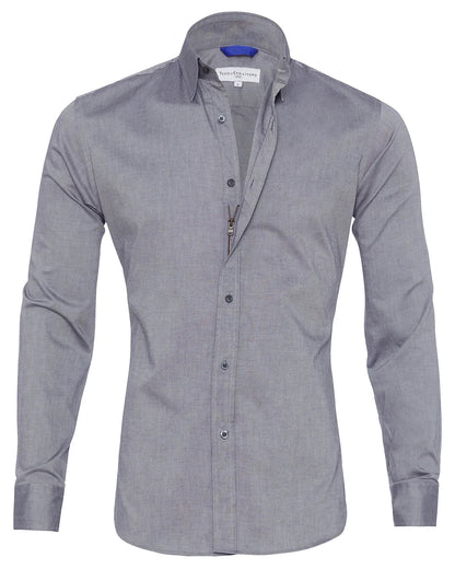 Camisa Hombre Manga Larga Cremallera Cuello Clásico