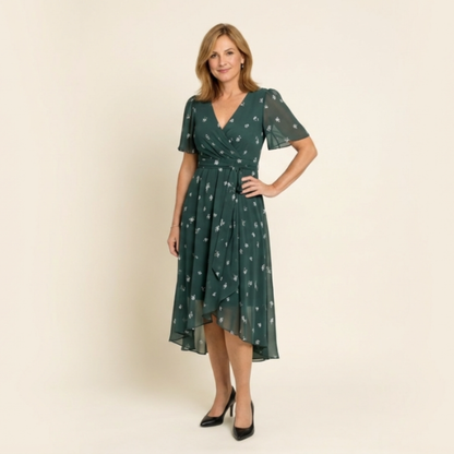 Vestido midi mujer de manga corta ajuste especial - Mavetta