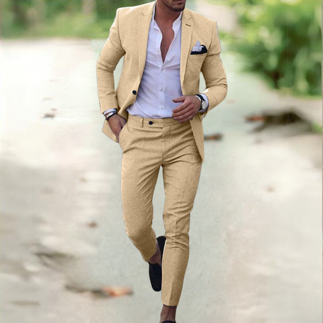 Traje Hombre Dos Piezas Tela Formal Corte Clásico