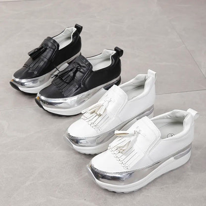 Zapatillas Mujer con Plataforma y Detalles de Flecos