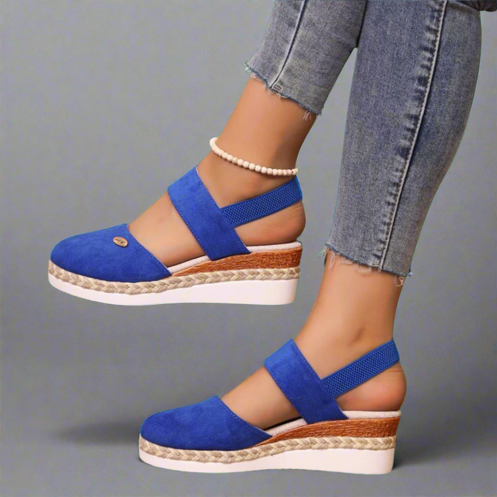 Sandalias Cuña Mujer Banda Ancha Comodas