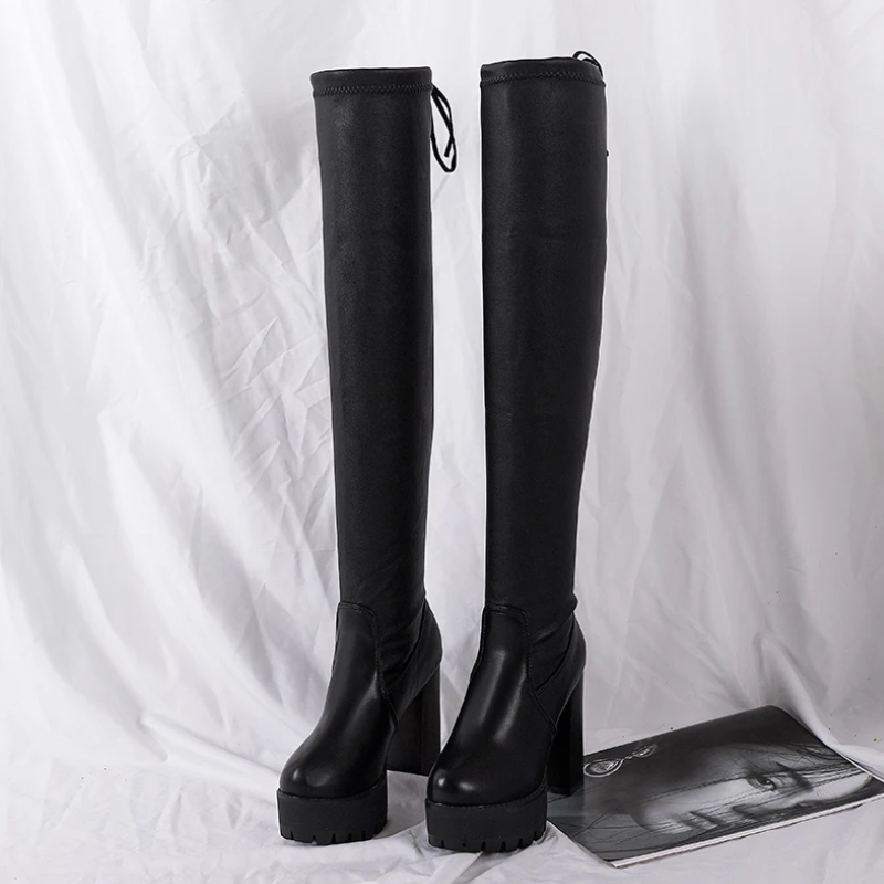 Botas overknee mujer ligeras con tacón alto elegante