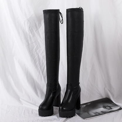 Botas overknee mujer ligeras con tacón alto elegante