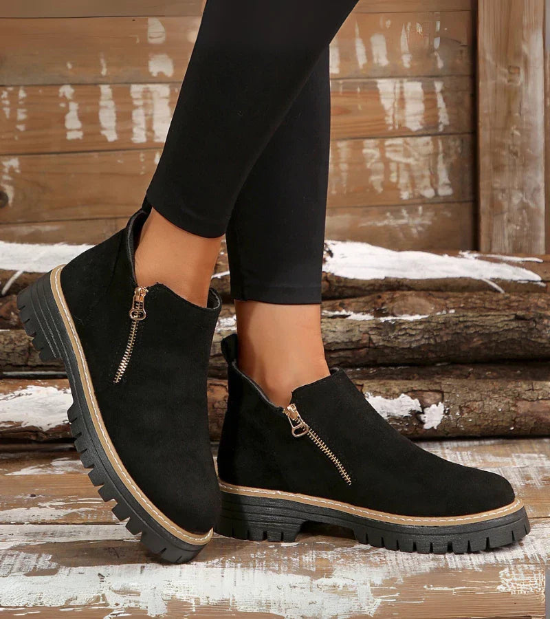 Botines mujer de piel y suela antideslizante