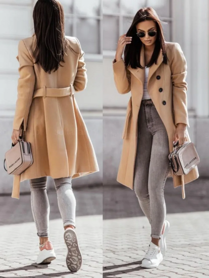 Abrigo Trench Mujer Doble Botonadura Slim Fit