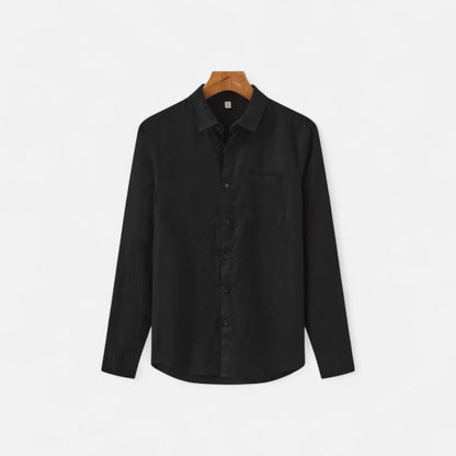 Camisa Hombre de Lino Manga Larga Ajuste Clásico