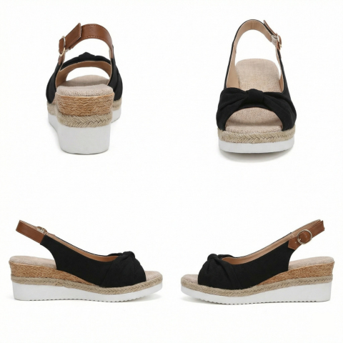Sandalias Mujer Cuña Plataforma Comoda Cierre Hebilla Casual