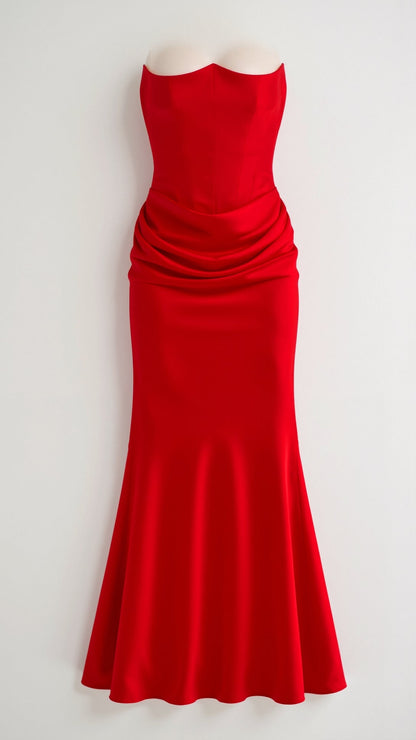 Vestido maxi mujer de boda silueta columna elegante