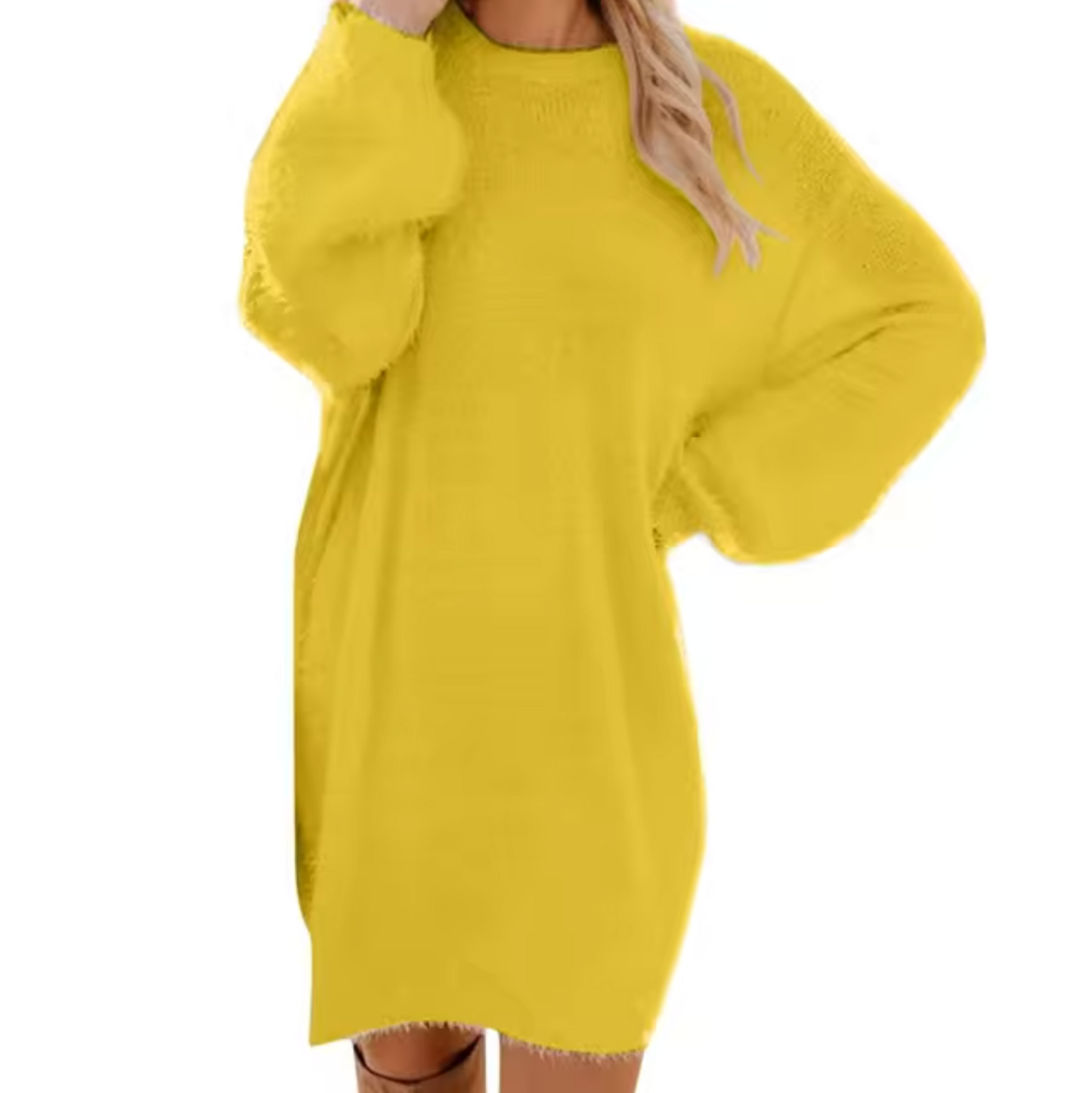 Vestido Casual Mujer de Punto Suave Ajuste Regular