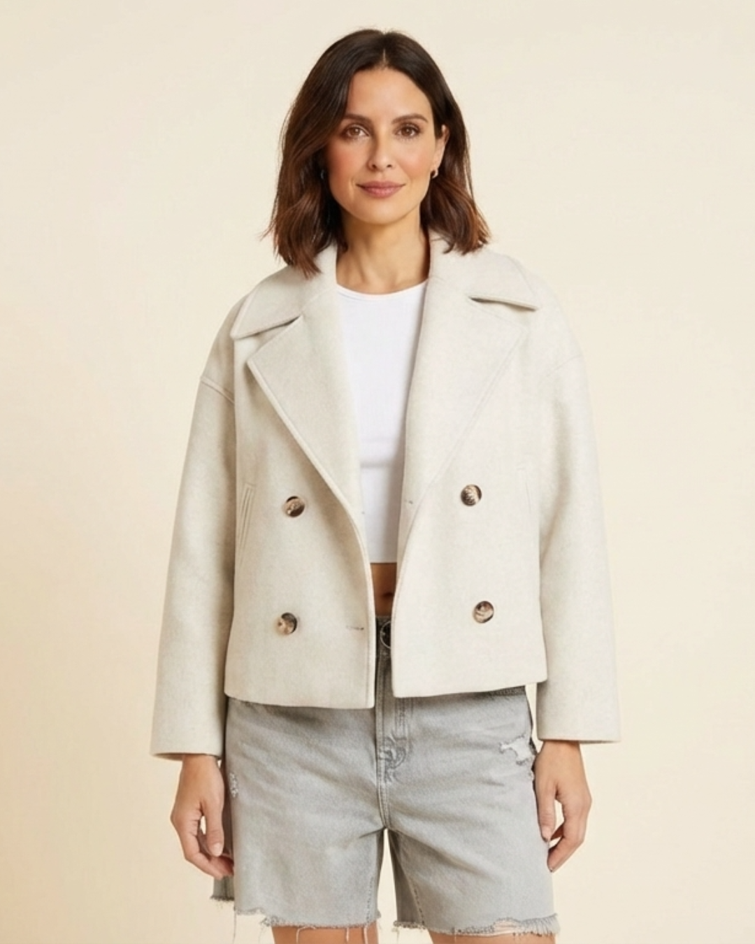Chaqueta Cruzada Mujer con Botones Estilo Elegante - Mavetta