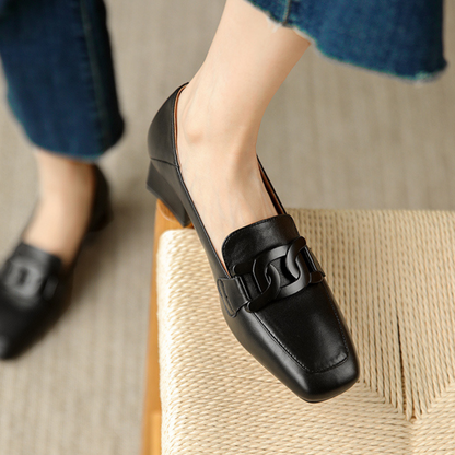 Zapatos Mocasin Mujer Tacón Bajo Diseño Elegante