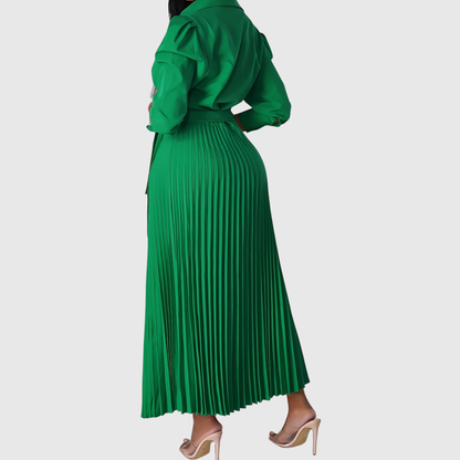 Vestido midi mujer plisado tejido suave