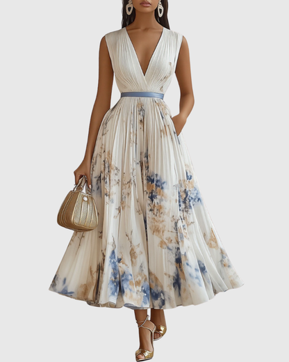 Vestido maxi mujer plisado estilo elegante - Mavetta